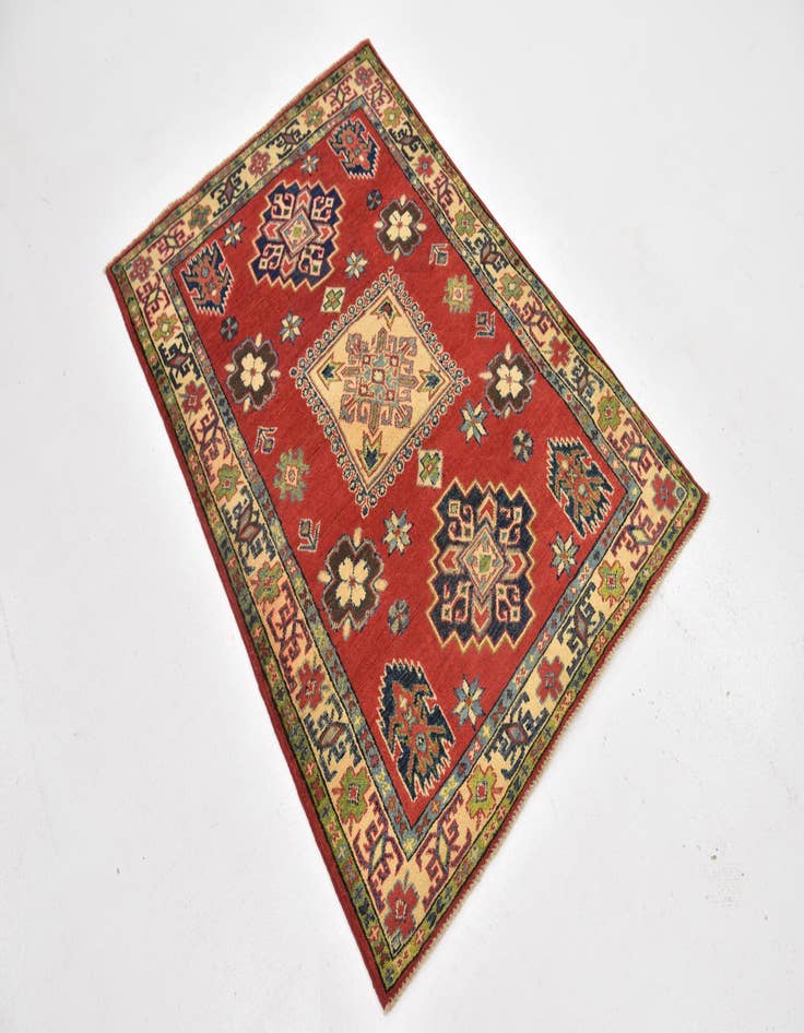 Detail image of 3' 2 x 4' 7  Hand Knotted Kazak Rug