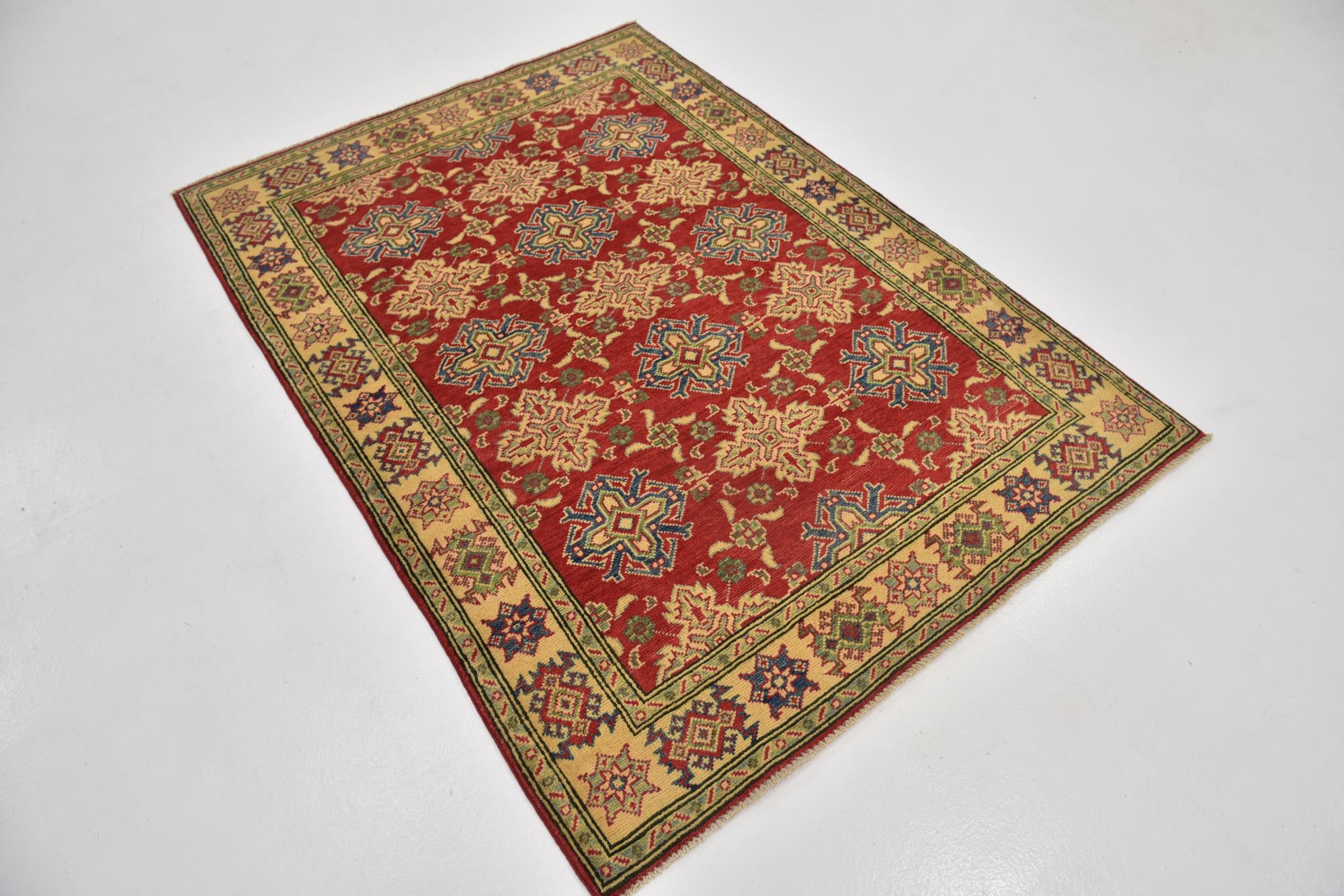 4' x 5' 9 Hand Knotted Kazak Rug