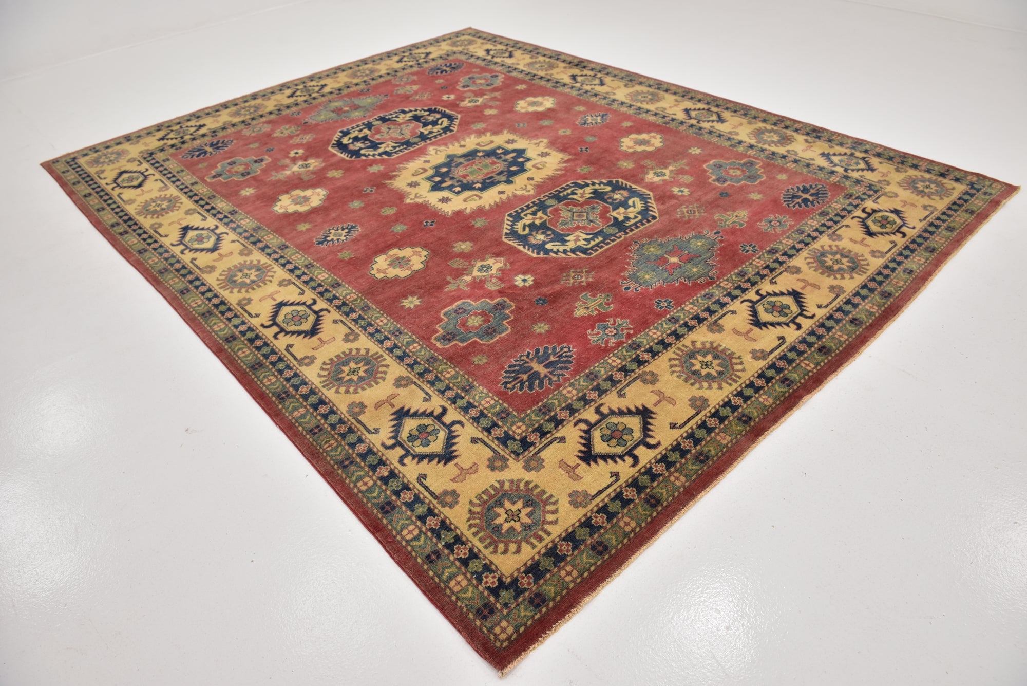 9' x 11' 3 Hand Knotted Kazak Rug