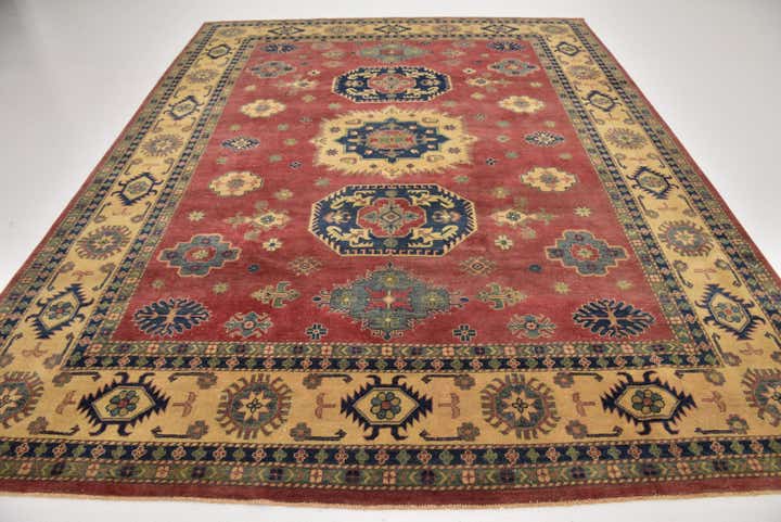 9' x 11' 3 Hand Knotted Kazak Rug