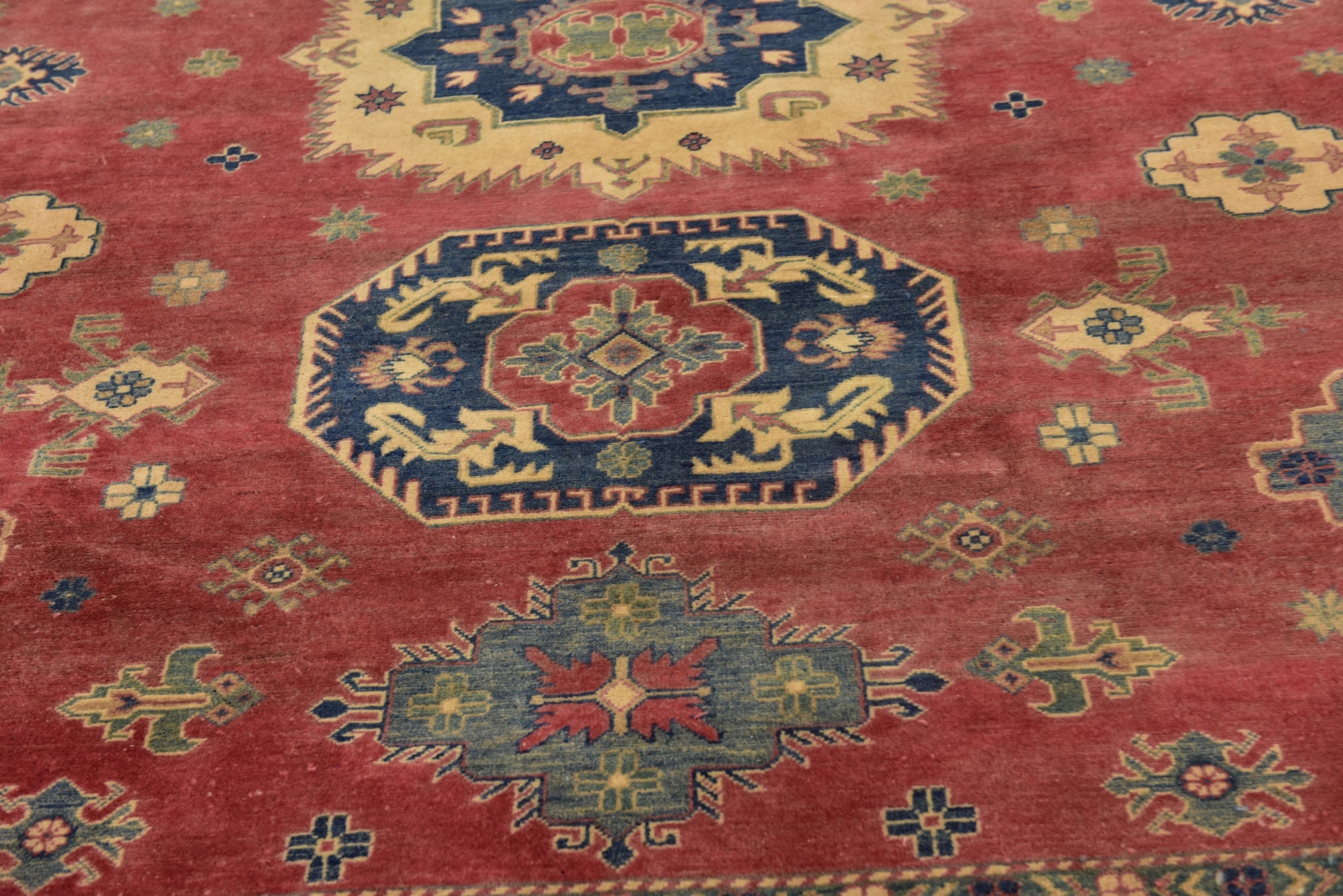 9' x 11' 3 Hand Knotted Kazak Rug
