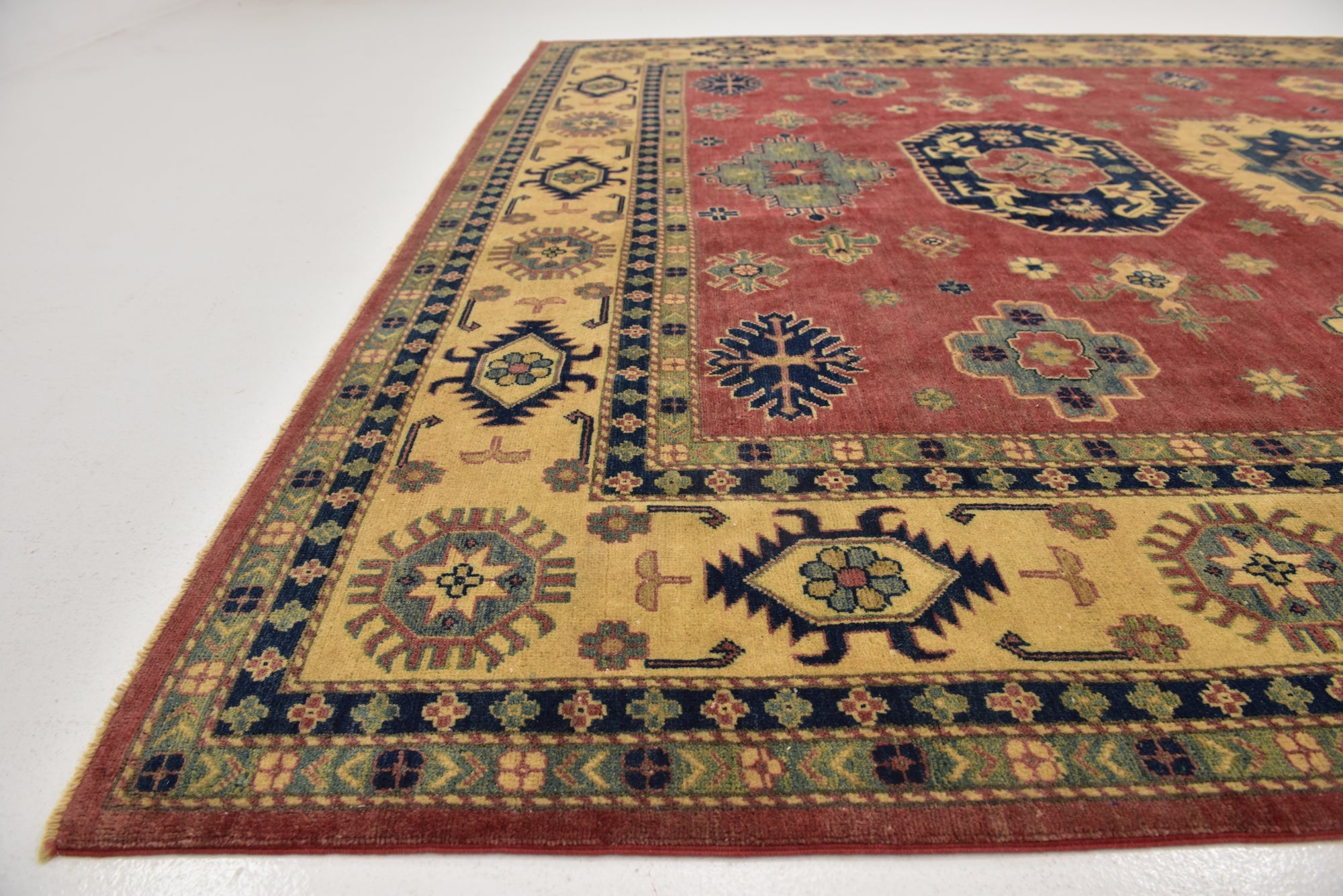 9' x 11' 3 Hand Knotted Kazak Rug