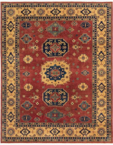 9' x 11' 3 Hand Knotted Kazak Rug