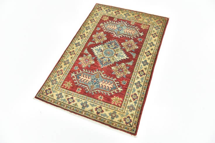 Detail image of 2' 8 x 4' Hand Knotted Kazak Rug