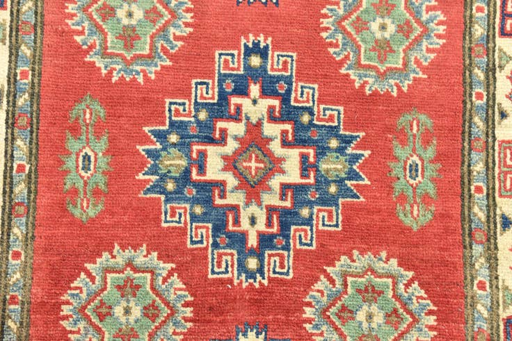 Detail image of 2' 8 x 4' 2 Hand Knotted Kazak Rug
