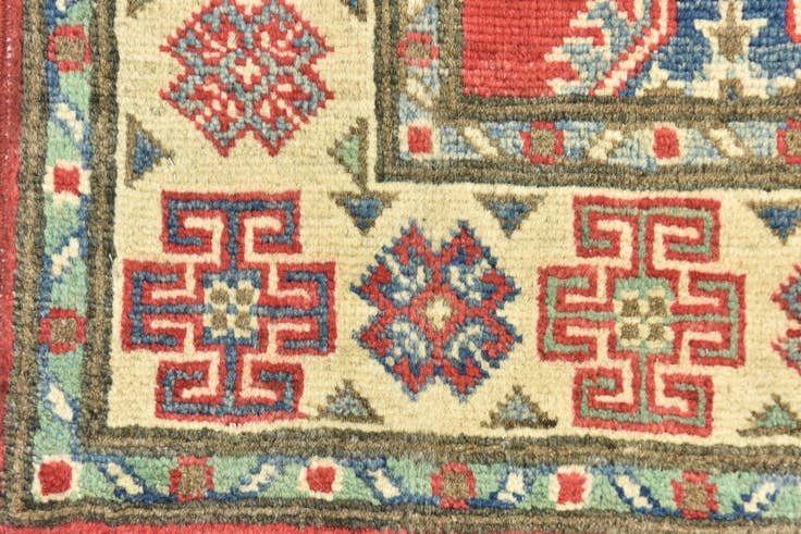 Detail image of 2' 8 x 4' 2 Hand Knotted Kazak Rug