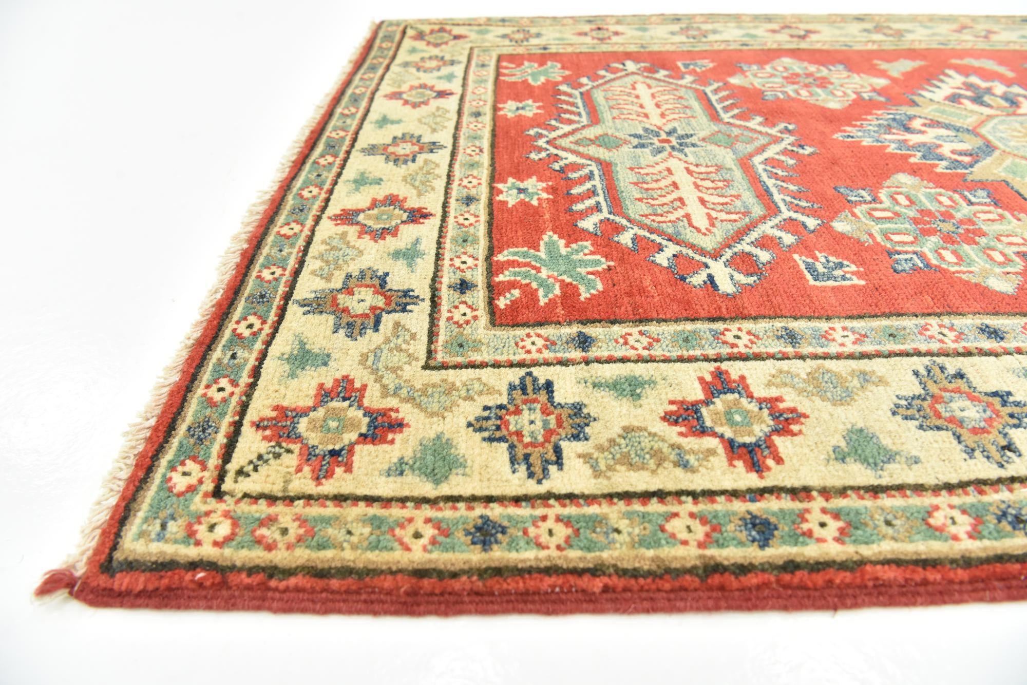 2' 9 x 4' 4 Hand Knotted Kazak Rug