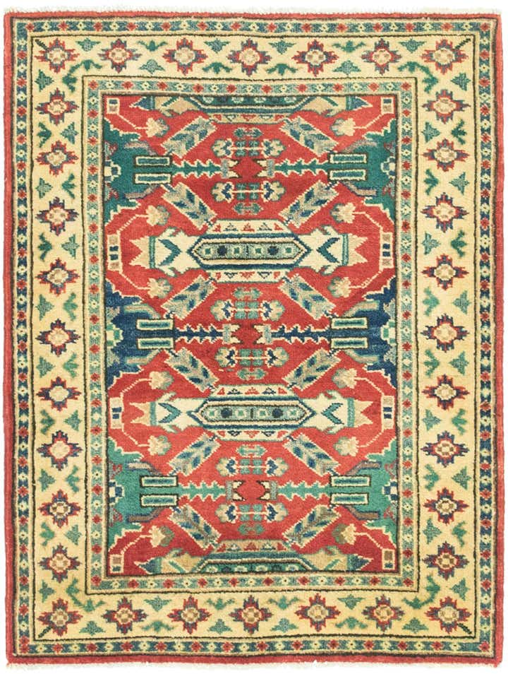 90cm x 115cm Handgeknüpft Kazak Teppich