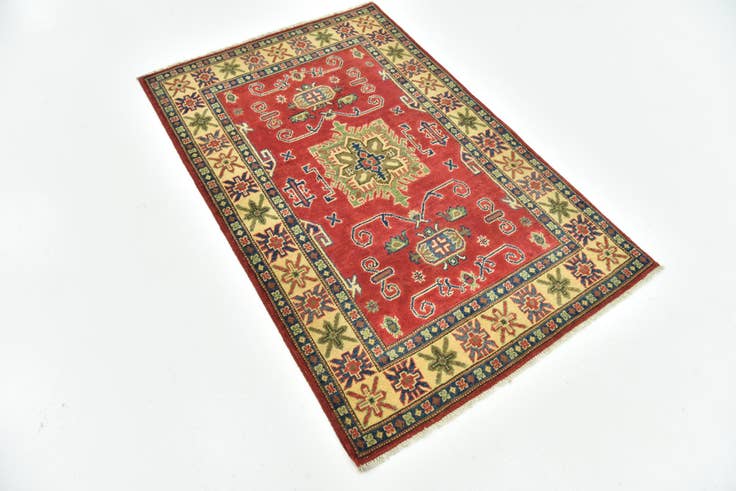Detail image of 3' 4 x 5' Hand Knotted Kazak Rug