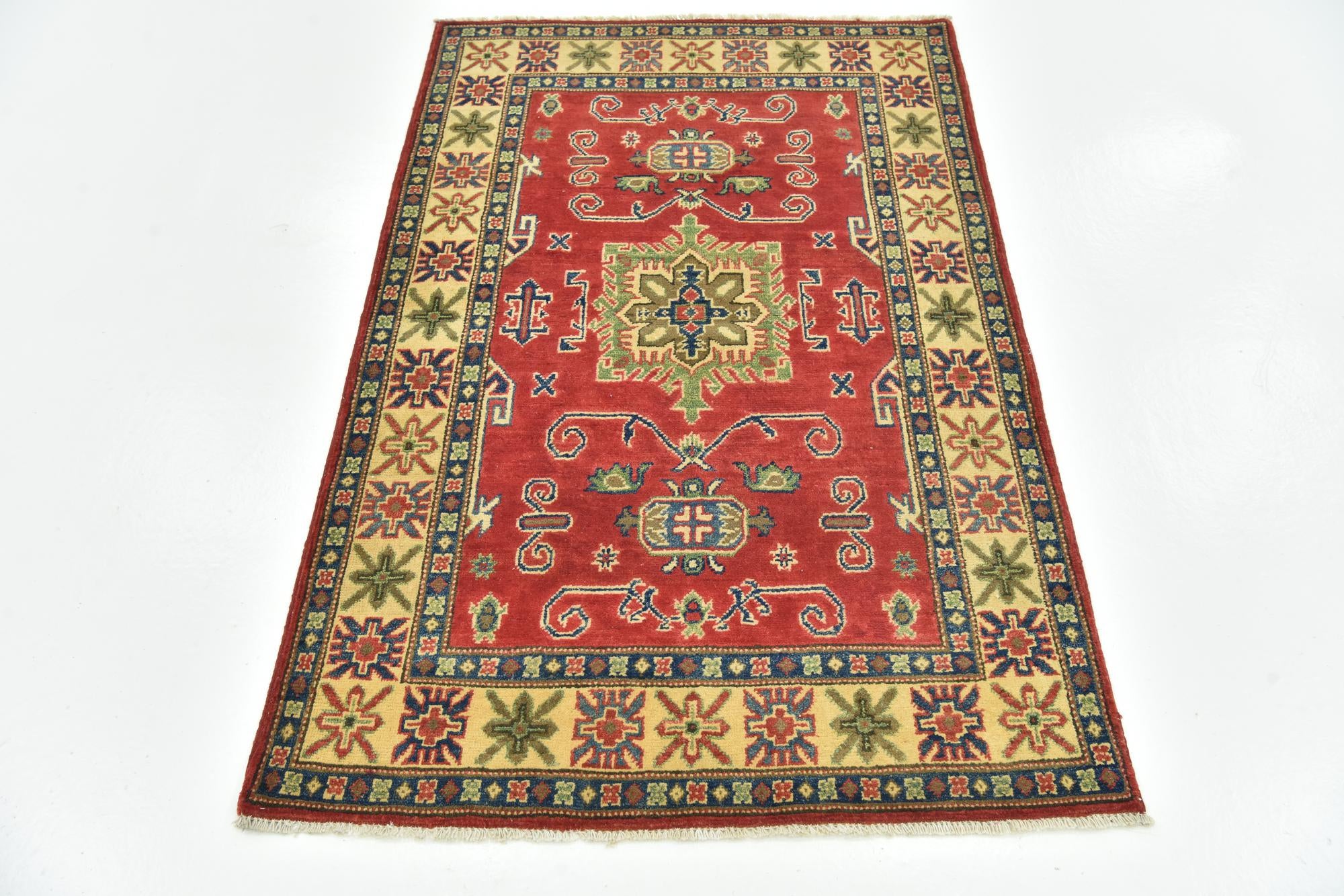 3' 4 x 5' Hand Knotted Kazak Rug