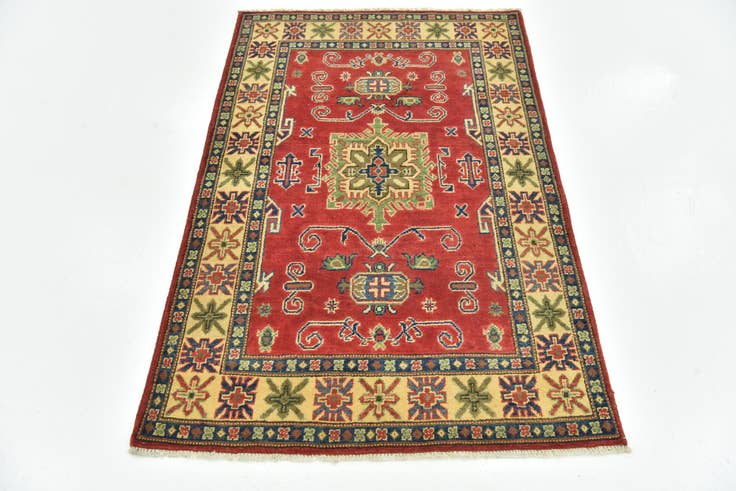 Detail image of 3' 4 x 5' Hand Knotted Kazak Rug