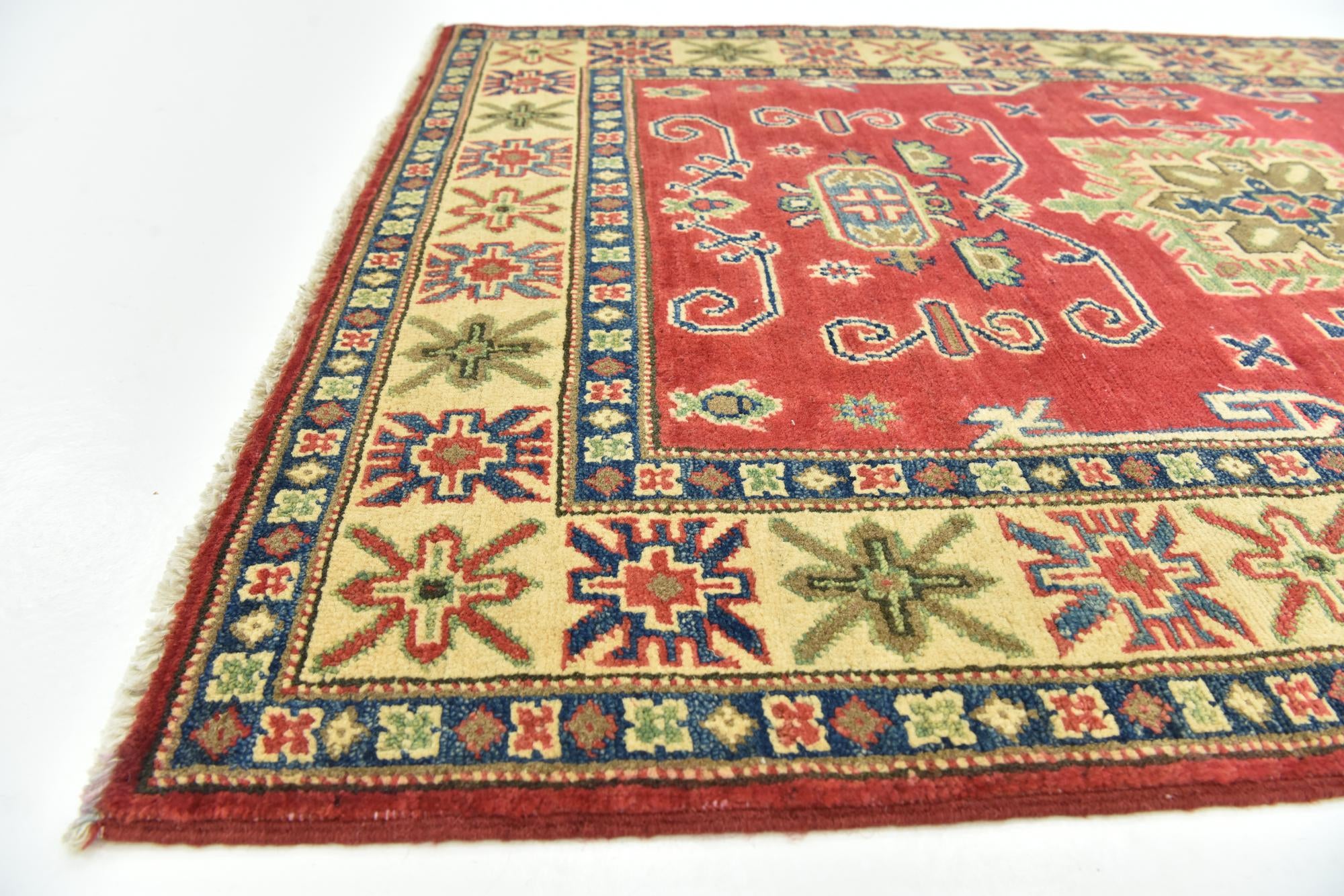3' 4 x 5' Hand Knotted Kazak Rug