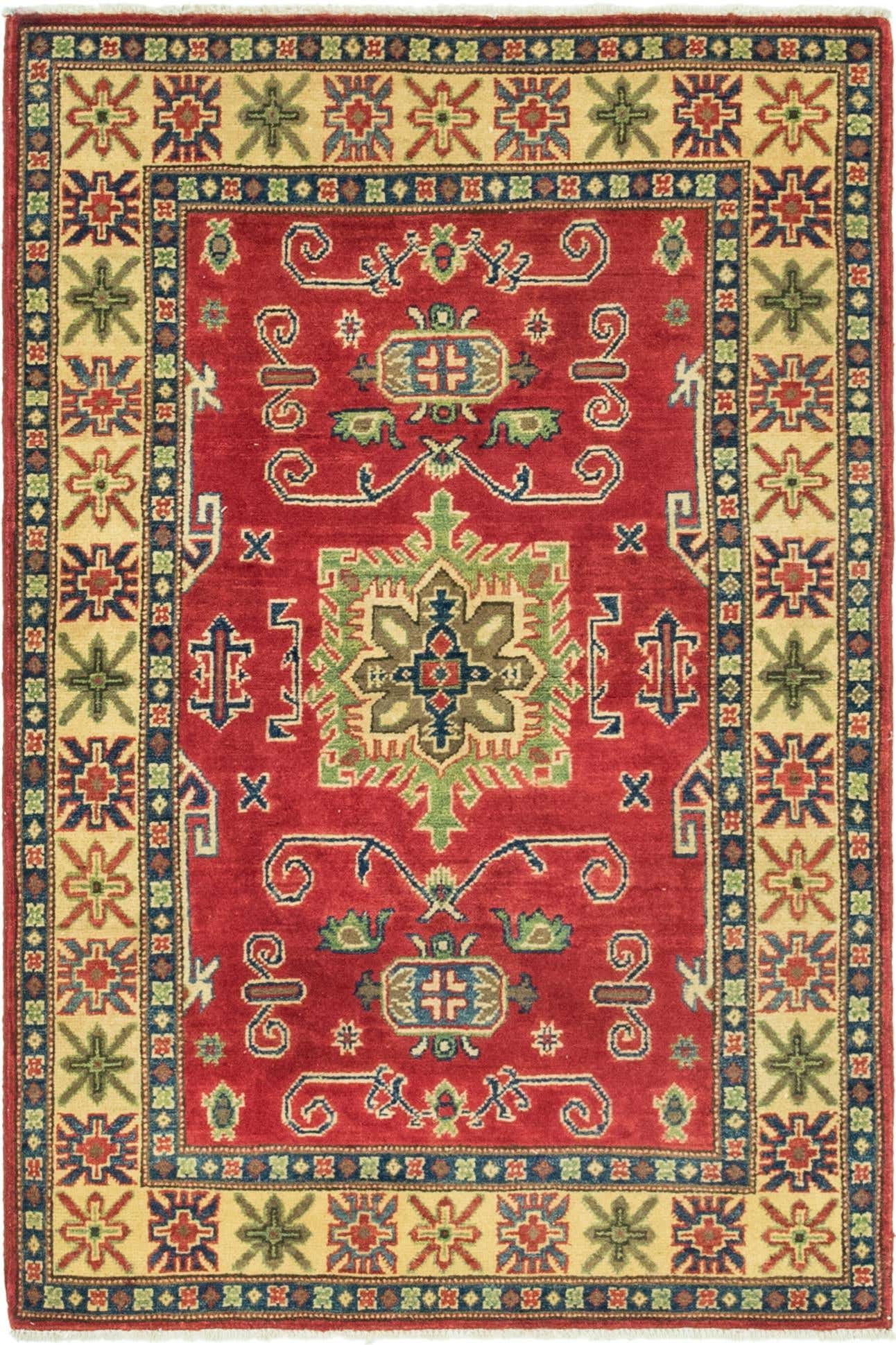 3' 4 x 5' Hand Knotted Kazak Rug