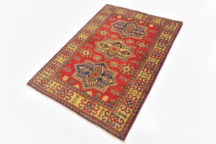 Detail image of 3' 5 x 4' 10 Hand Knotted Kazak Rug