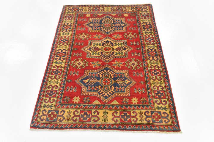 3' 5 x 4' 10 Hand Knotted Kazak Rug