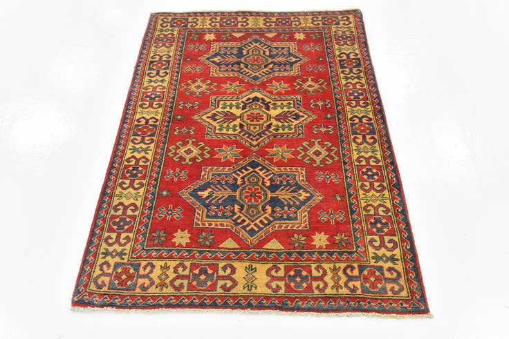 Detail image of 3' 5 x 4' 10 Hand Knotted Kazak Rug