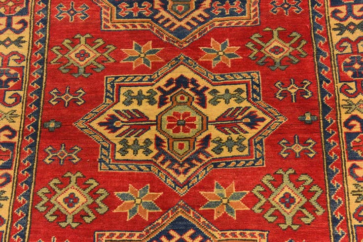 Detail image of 3' 5 x 4' 10 Hand Knotted Kazak Rug