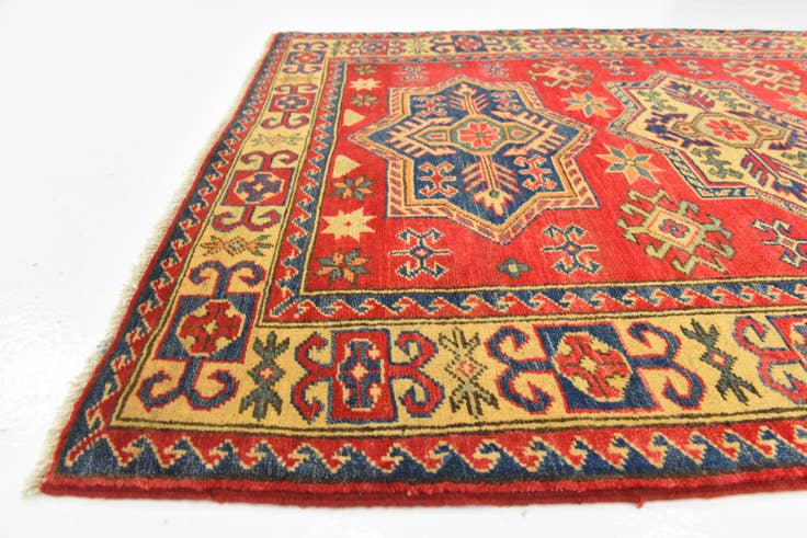 Detail image of 3' 5 x 4' 10 Hand Knotted Kazak Rug