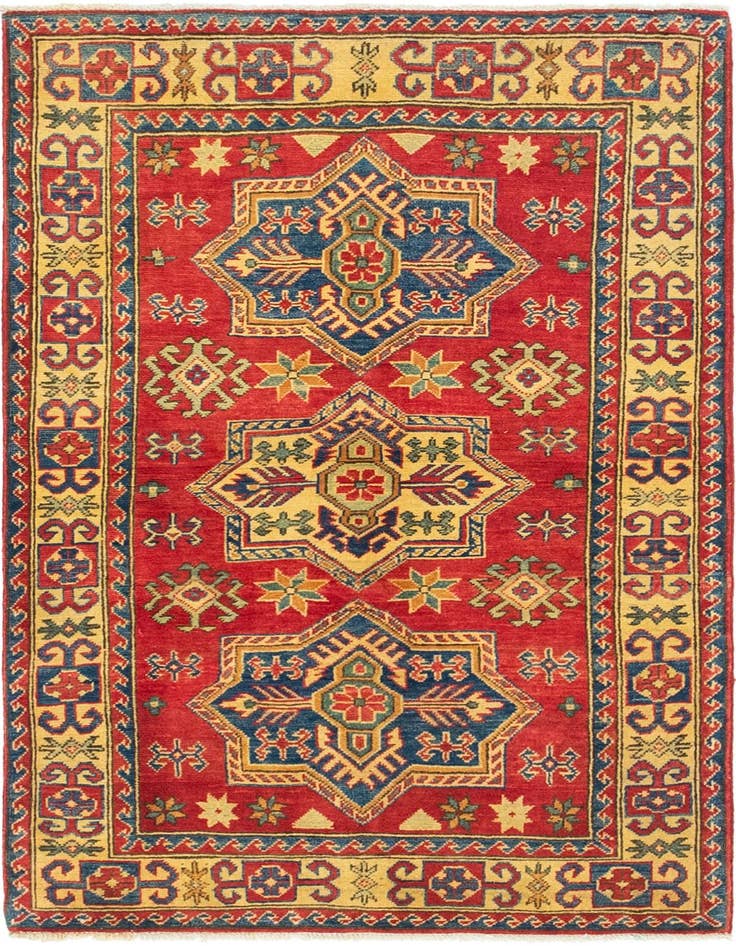 Detail image of 3' 5 x 4' 10 Hand Knotted Kazak Rug