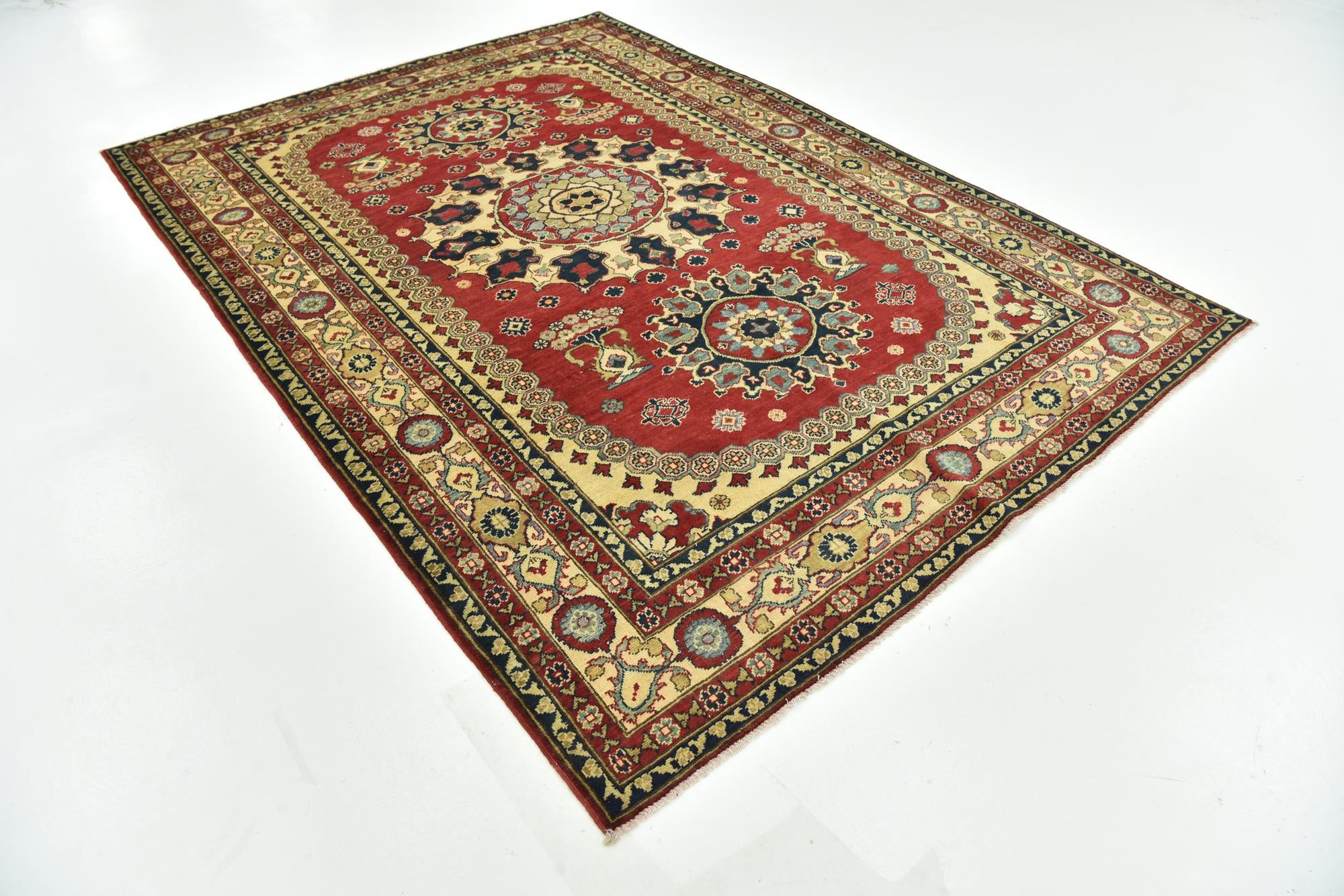 6' 10 x 9' 8 Hand Knotted Kazak Rug
