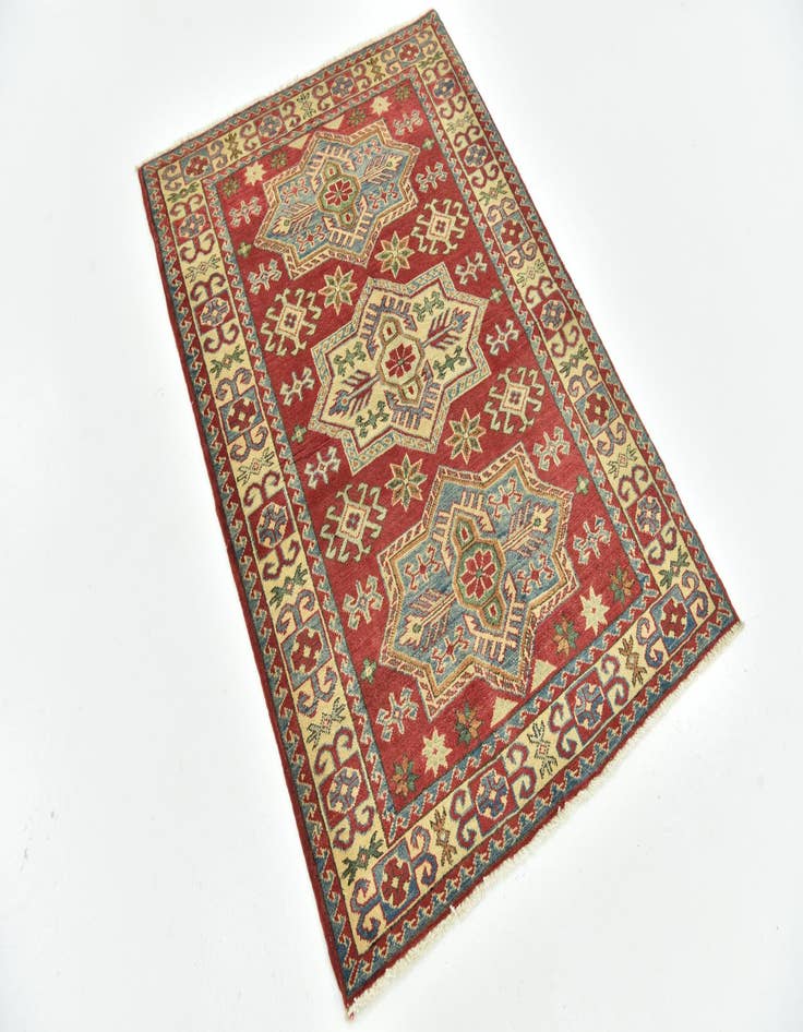 Detail image of 3' 6 x 4' 9 Hand Knotted Kazak Rug