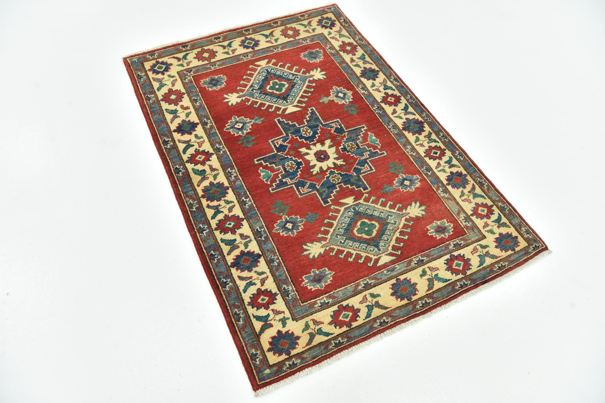 3' 5 x 4' 10 Hand Knotted Kazak Rug