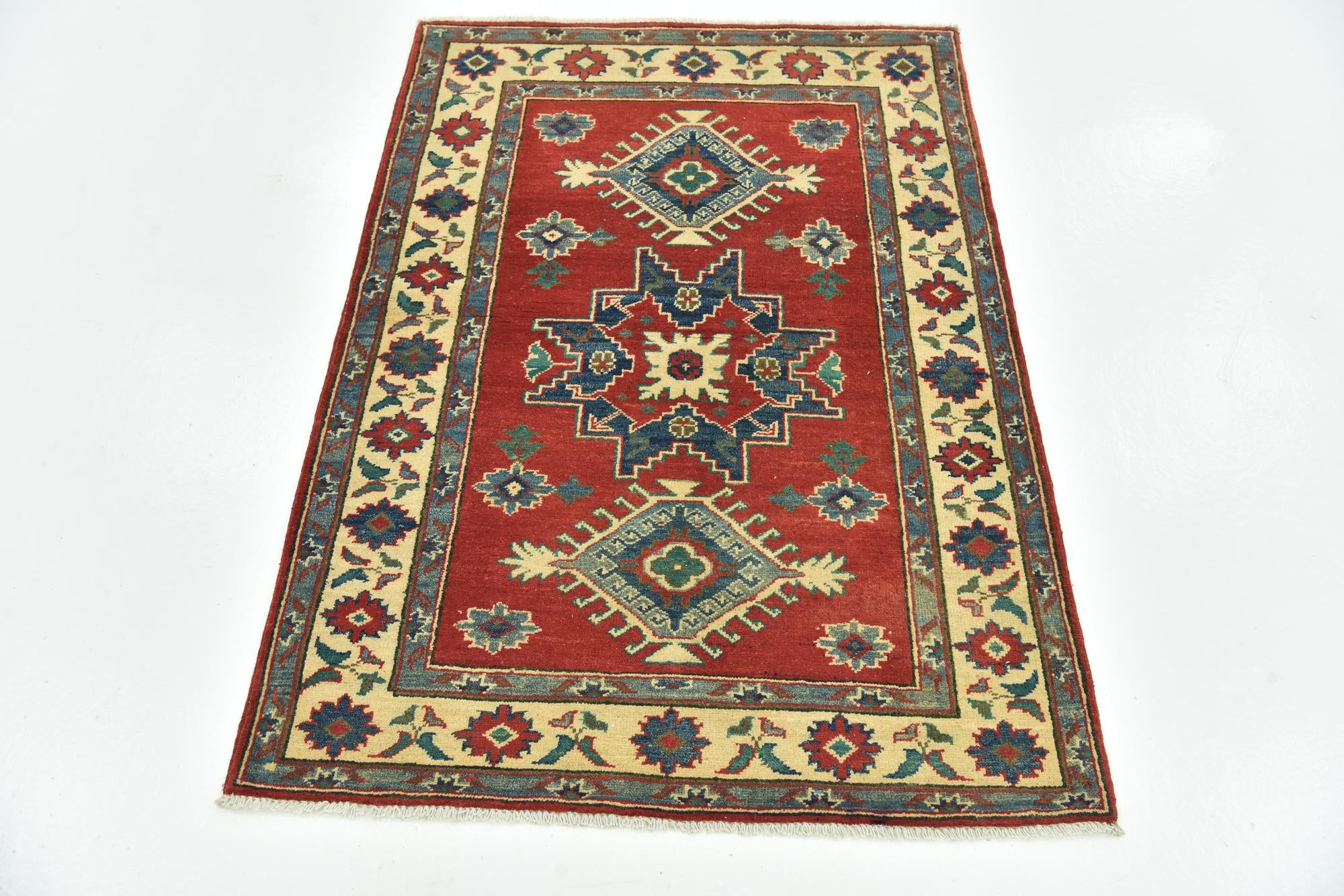 3' 5 x 4' 10 Hand Knotted Kazak Rug