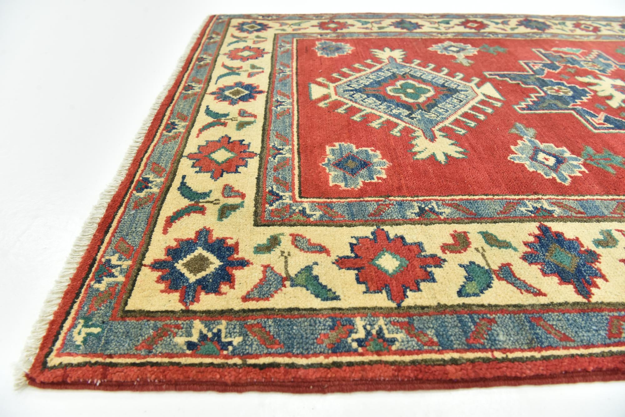 3' 5 x 4' 10 Hand Knotted Kazak Rug