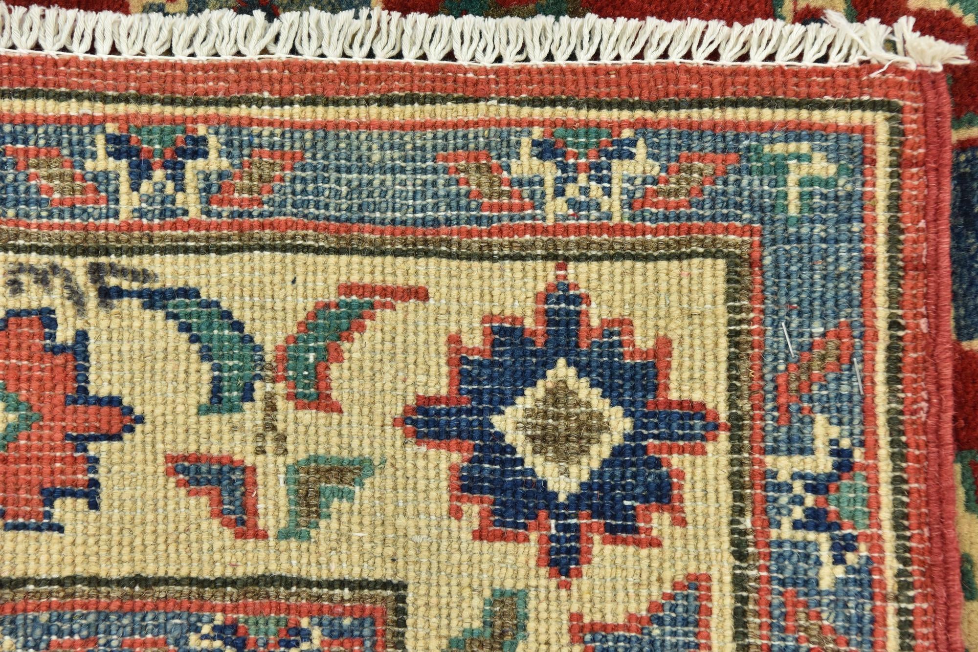 3' 5 x 4' 10 Hand Knotted Kazak Rug