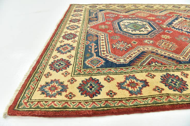 Detail image of 4' 2 x 6' 5 Hand Knotted Kazak Rug