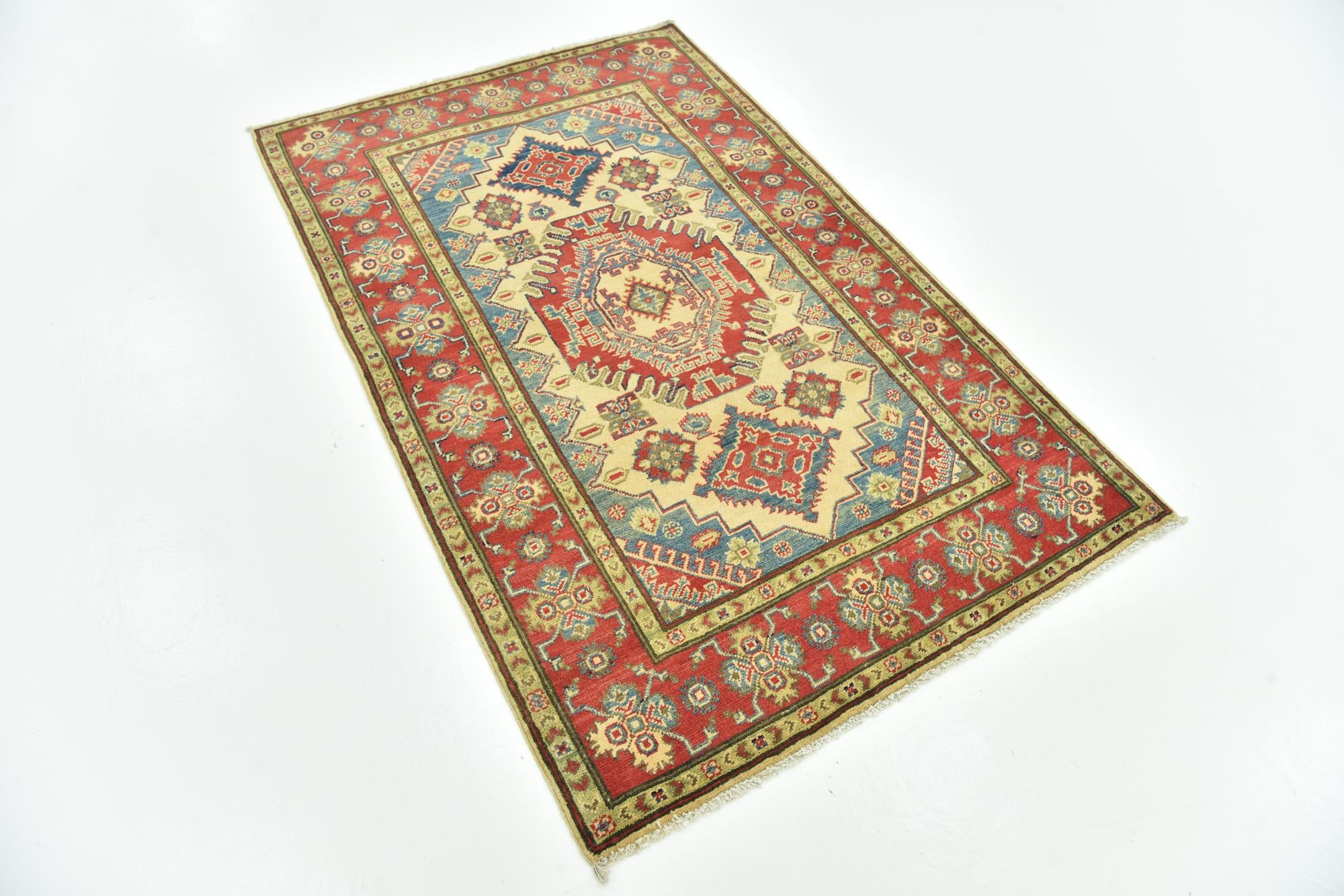 3' 9 x 6' Hand Knotted Kazak Rug