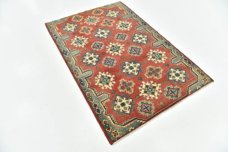Detail image of 4' x 6' Hand Knotted Kazak Rug