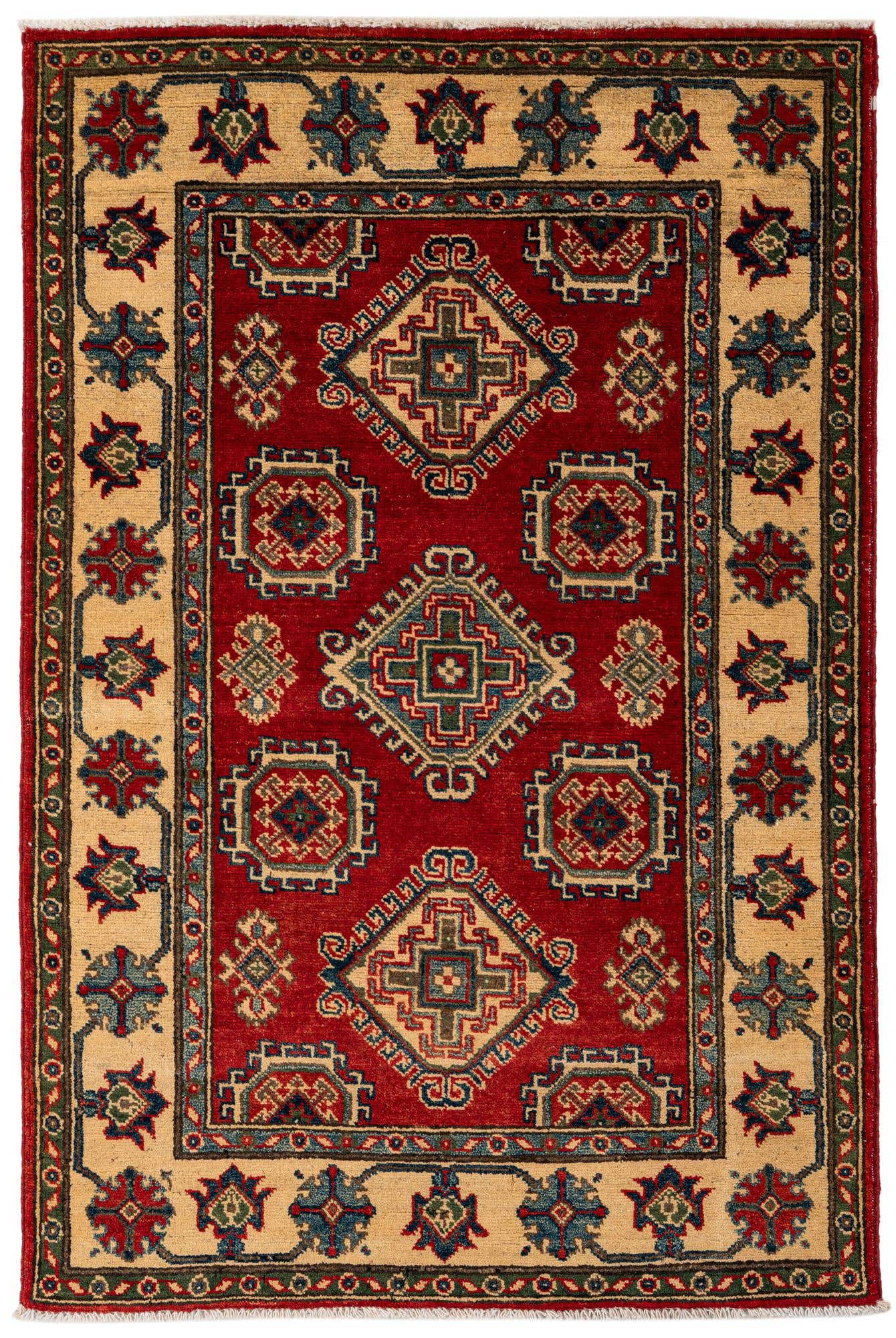 3' 4 x 5' 2 Hand Knotted Kazak Rug