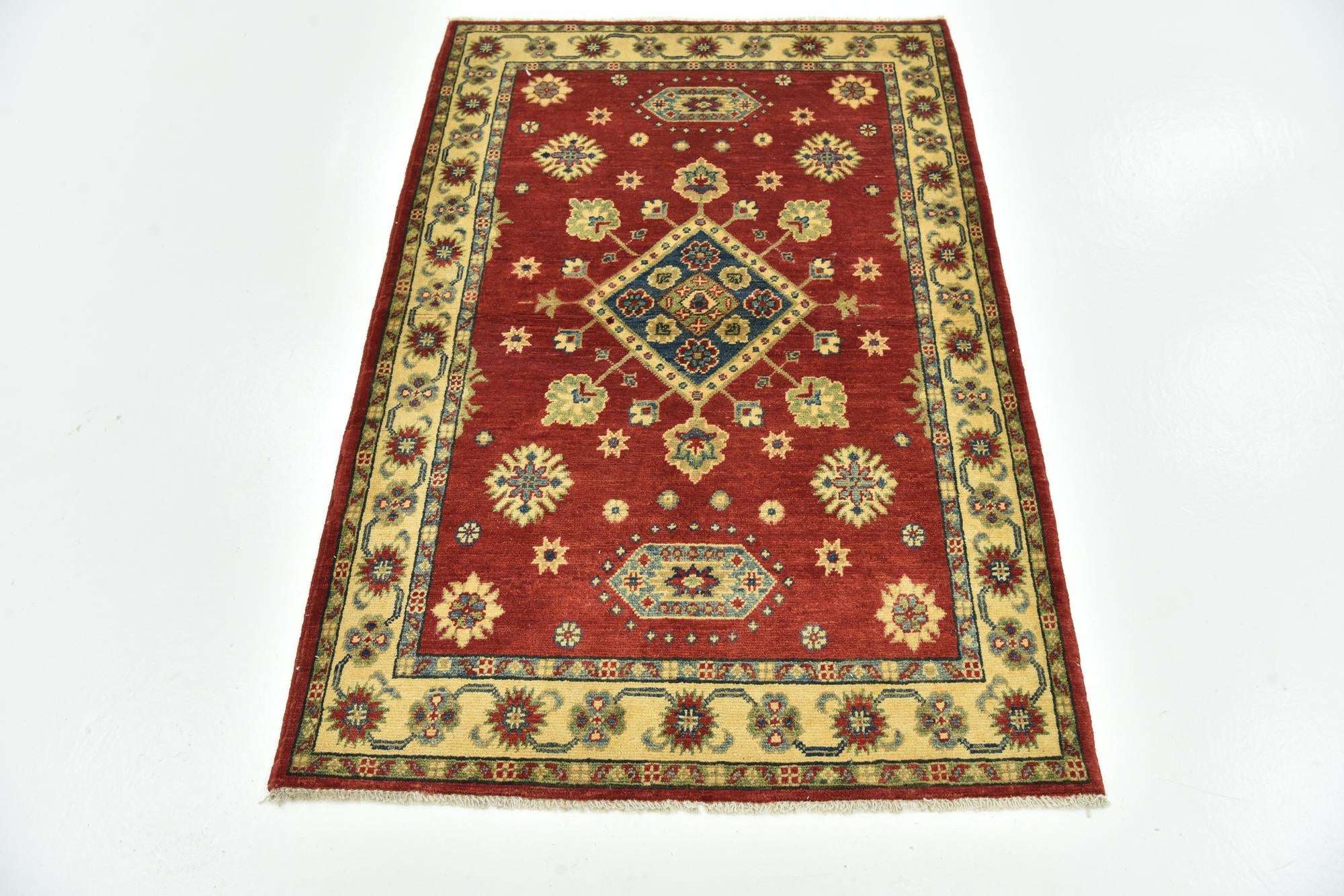 3' 4 x 5' Hand Knotted Kazak Rug