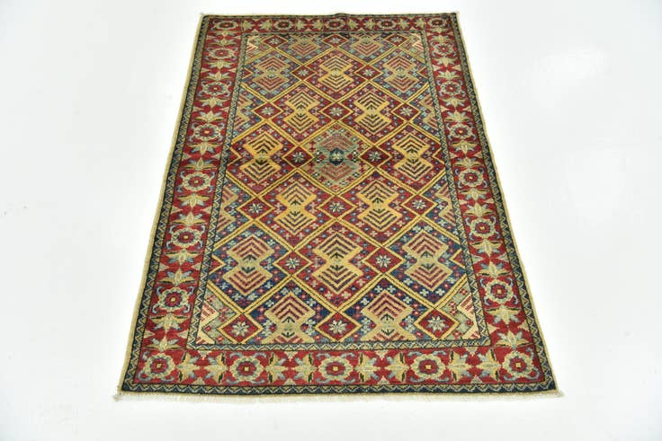 Detail image of 3' 5 x 5' Hand Knotted Kazak Rug