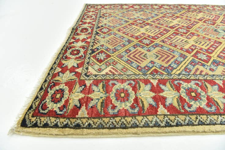 Detail image of 3' 5 x 5' Hand Knotted Kazak Rug