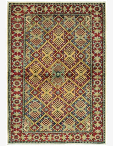3' 5 x 5' Hand Knotted Kazak Rug