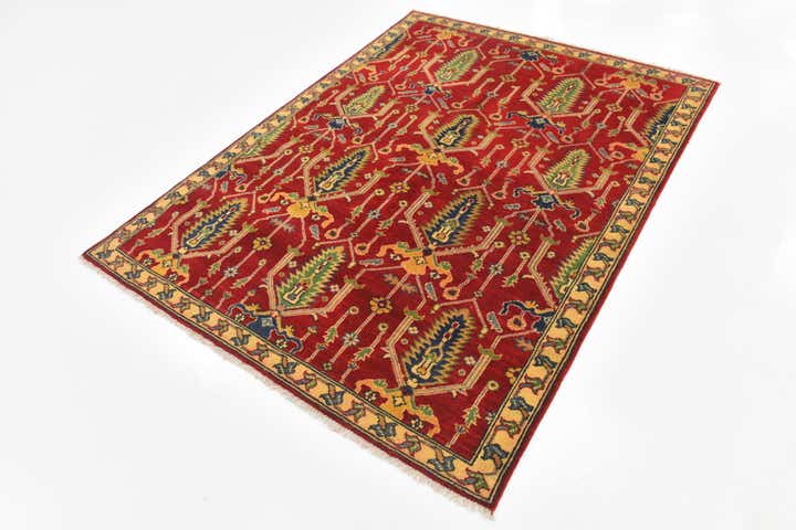 5' x 6' 6 Hand Knotted Kazak Rug
