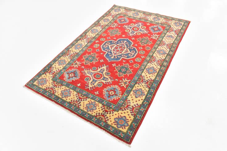 Detail image of 4' x 6' 2 Hand Knotted Kazak Rug
