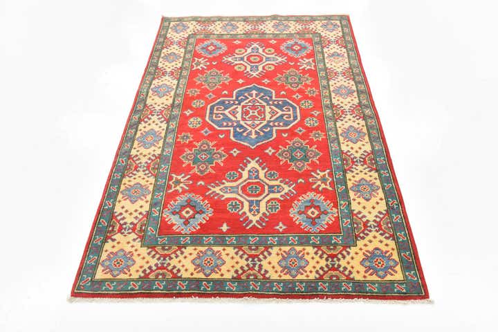 4' x 6' 2 Hand Knotted Kazak Rug