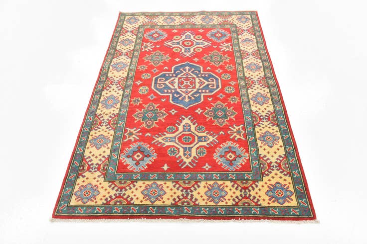 Detail image of 4' x 6' 2 Hand Knotted Kazak Rug