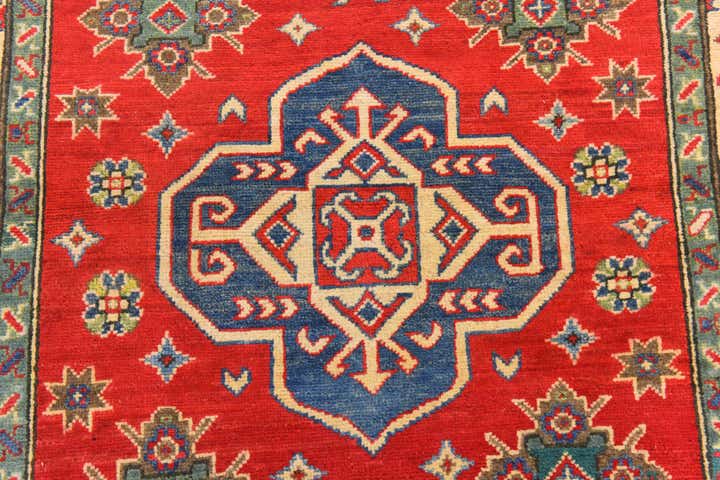 4' x 6' 2 Hand Knotted Kazak Rug