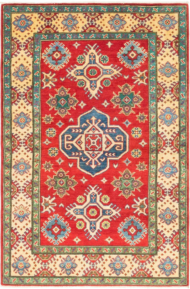 Detail image of 4' x 6' 2 Hand Knotted Kazak Rug