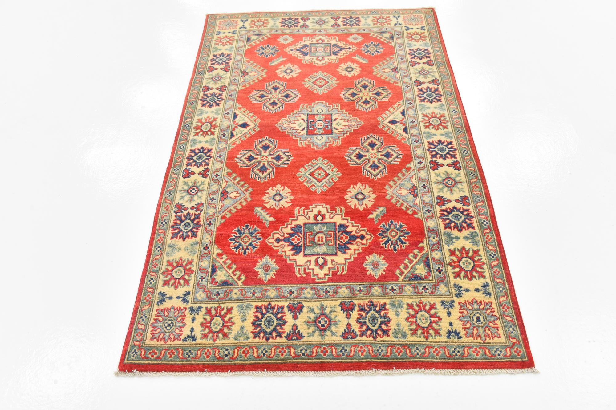 3' 10 x 6' 3 Hand Knotted Kazak Rug