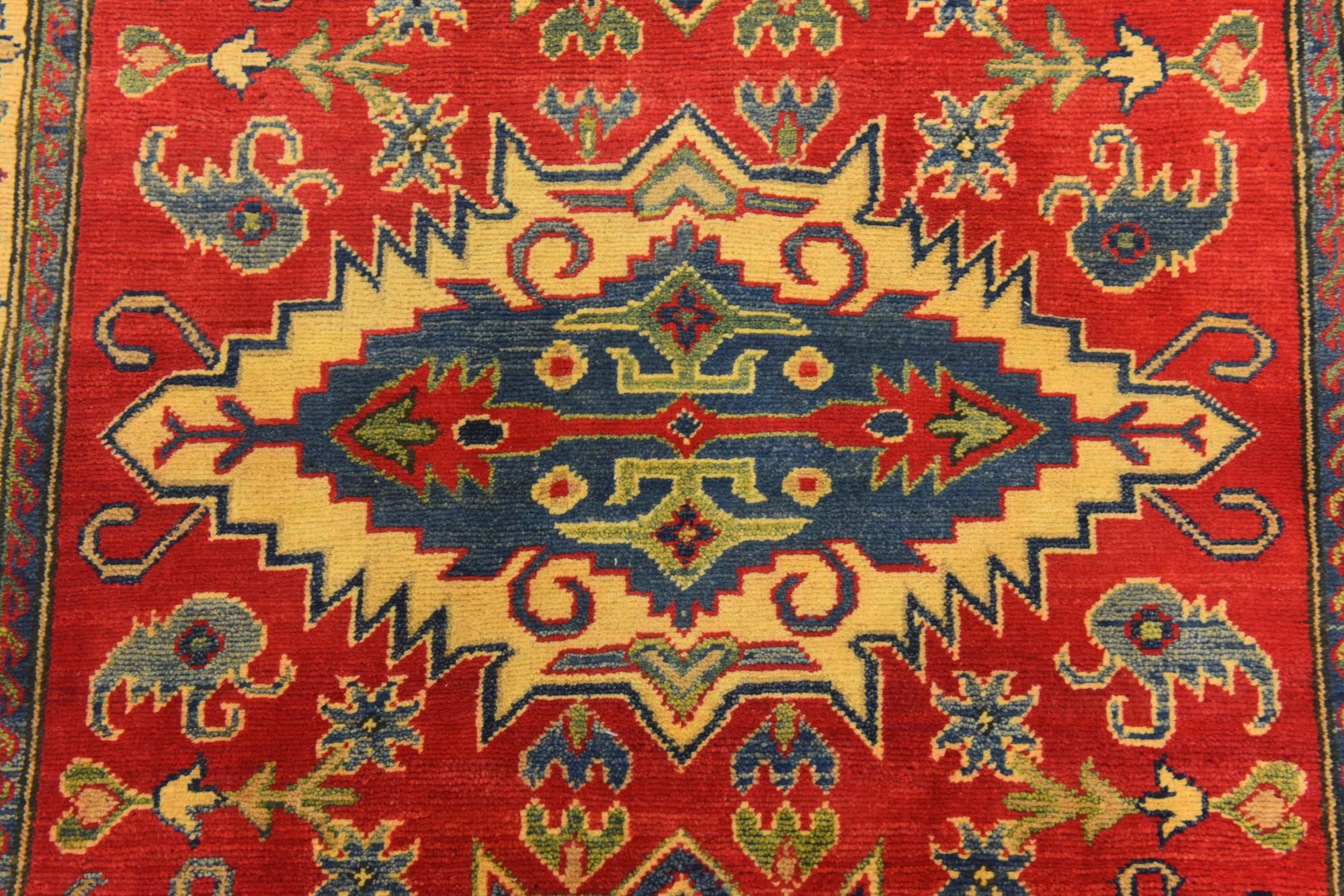 4' x 6' 2 Hand Knotted Kazak Rug