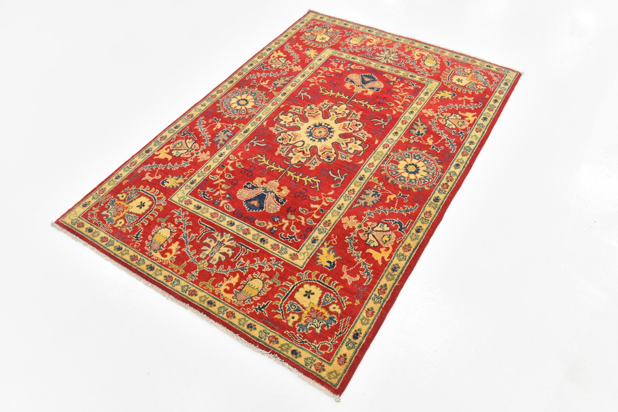 4' x 5' 10 Hand Knotted Kazak Rug