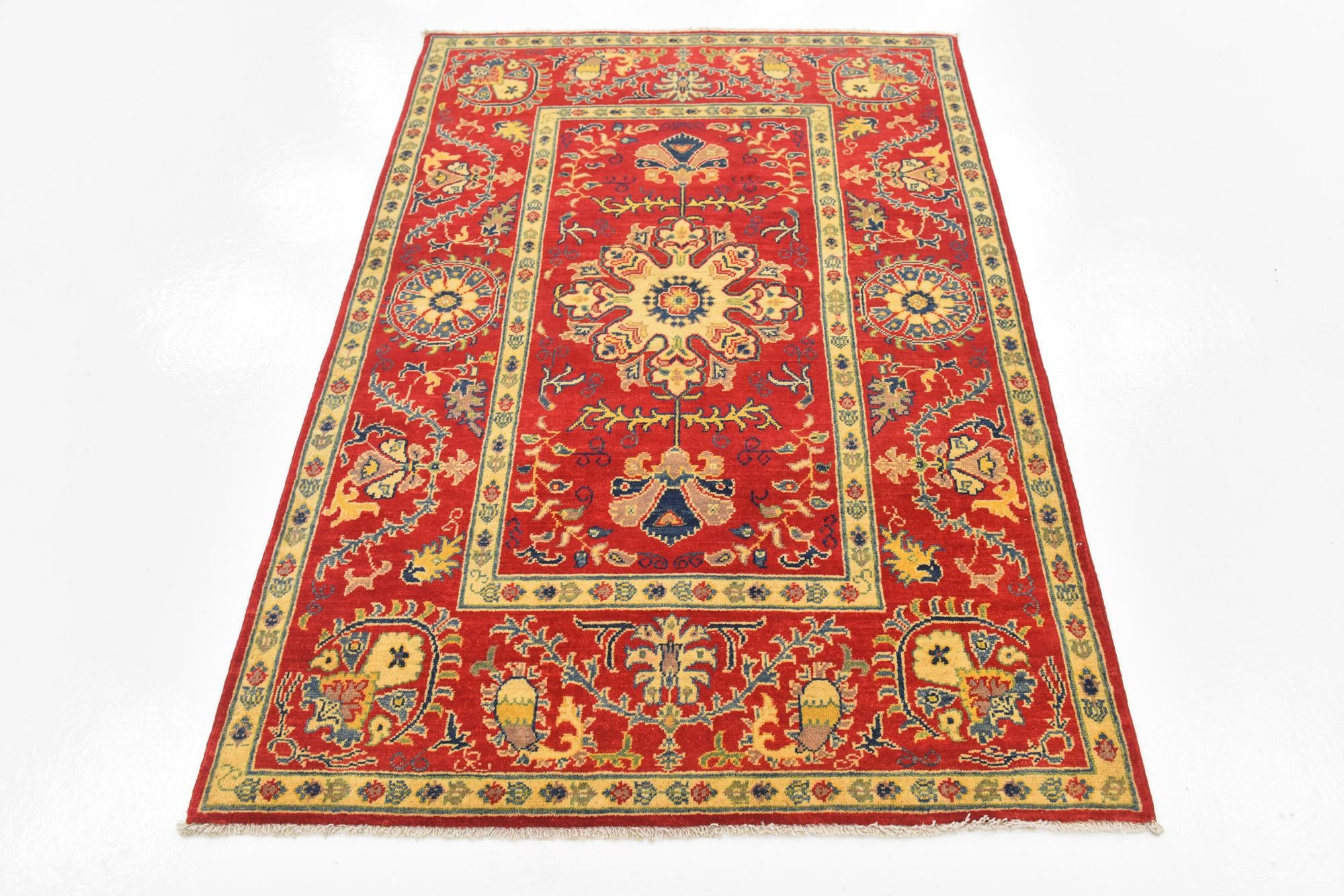 4' x 5' 10 Hand Knotted Kazak Rug