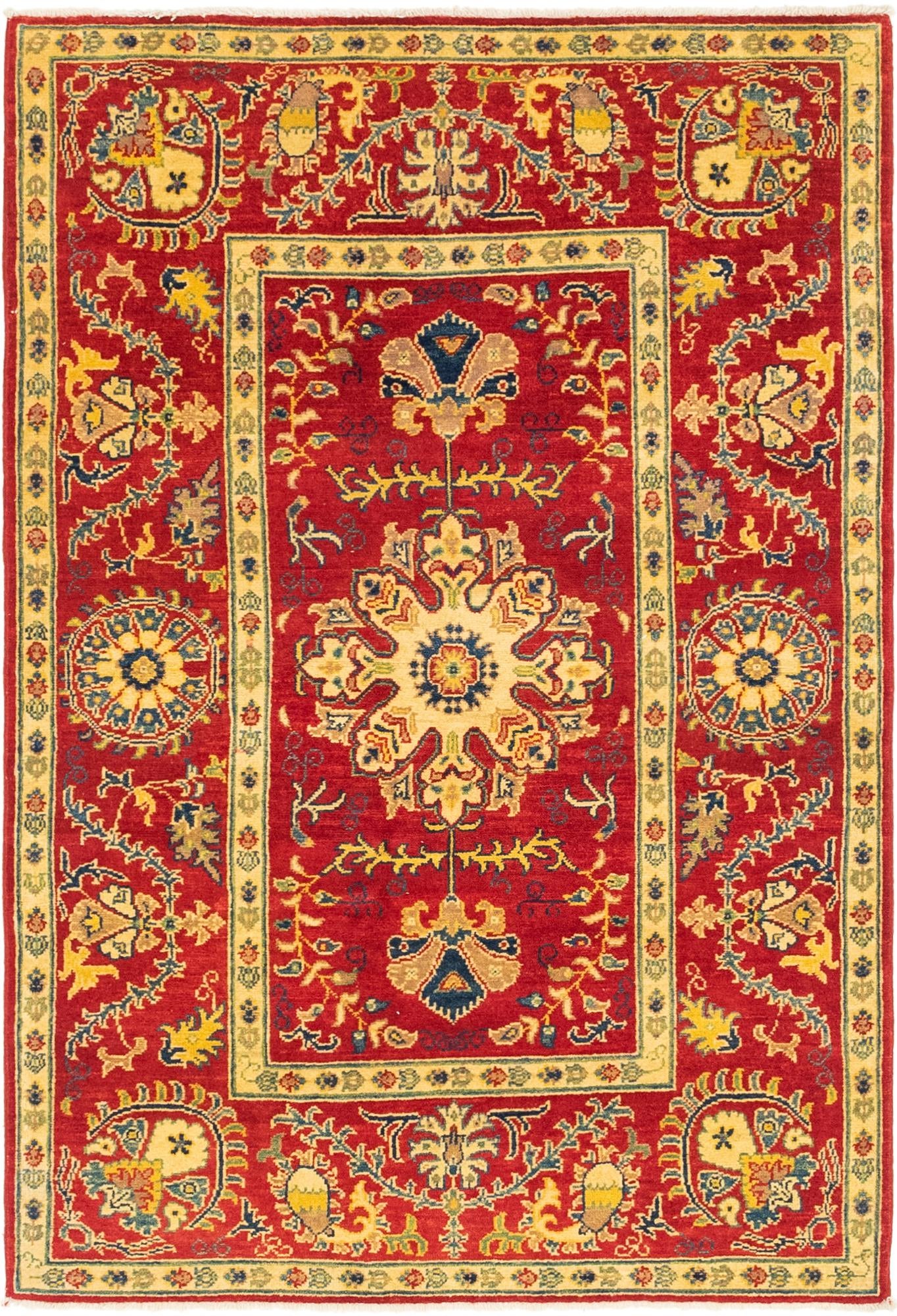 4' x 5' 10 Hand Knotted Kazak Rug