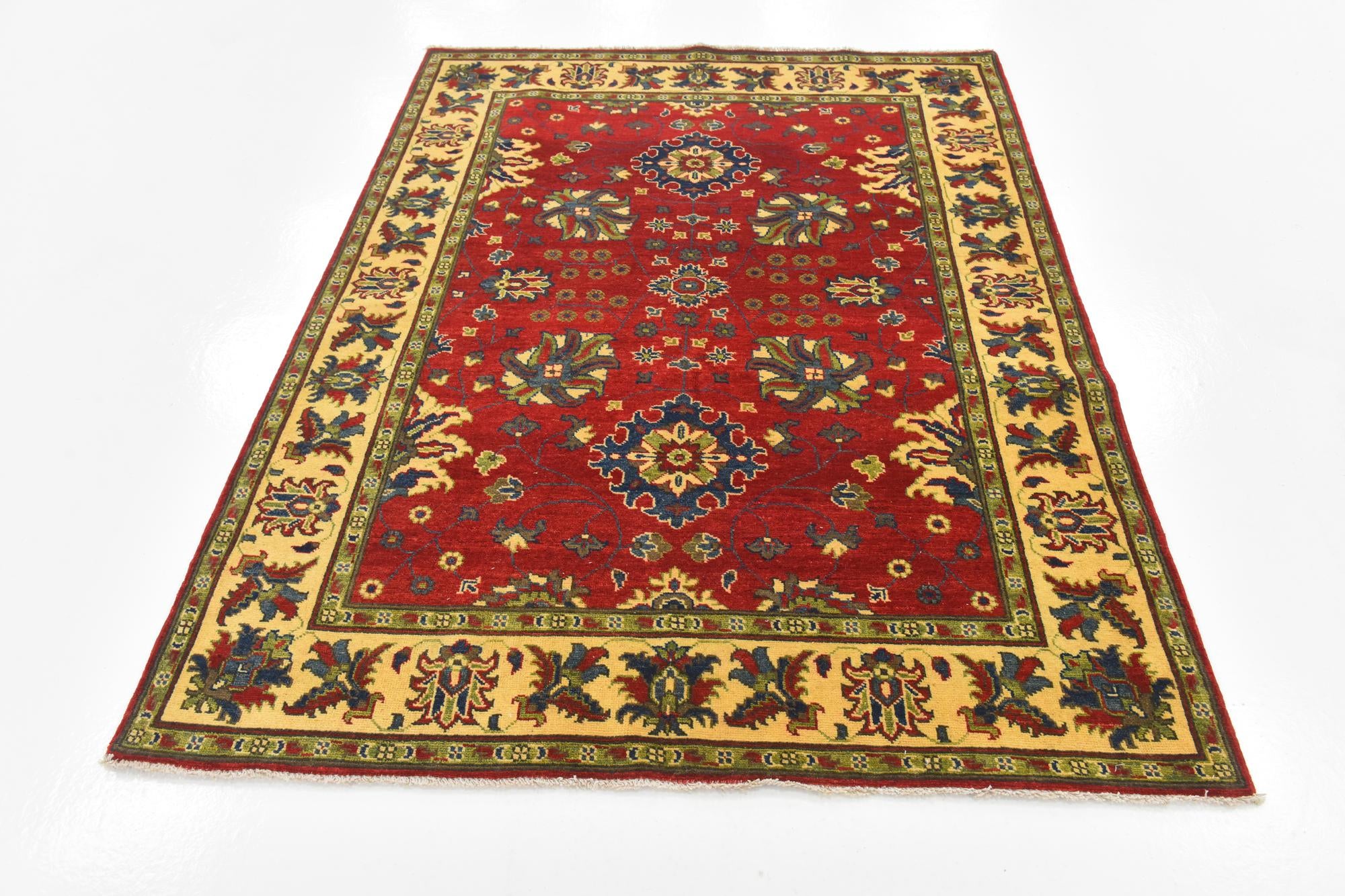 5' x 6' 7 Hand Knotted Kazak Rug
