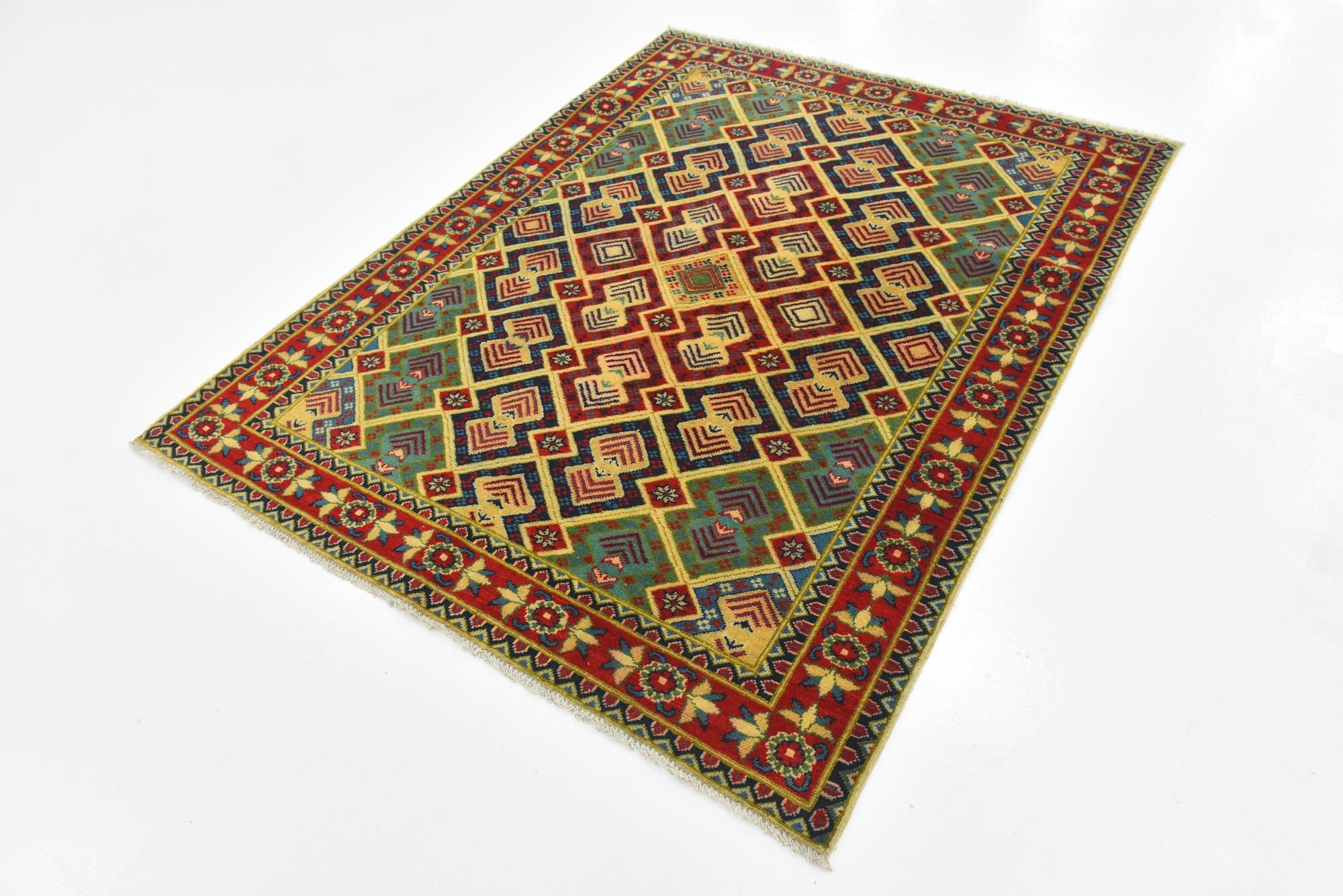 5' 2 x 6' 7 Hand Knotted Kazak Rug
